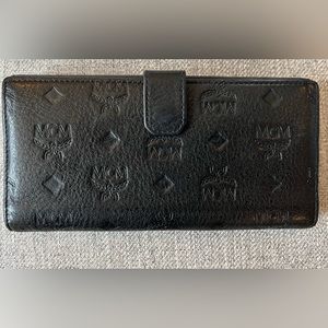 MCM Monogram Leather Long Trifold Wallet